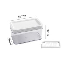 1pcs 버터 스토리지 박스 스테인레스 스틸 버터 슬라이서 케이스 신선한 유지 치즈 케이스 빠른 커팅 버터 커터 슬라이서 주방, Halved knife, 프랑스