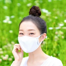 아이프리 여름용 필터교체형 쿨패드 풍기인견 마스크, 화이트