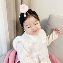 두리비 자개 배씨 호박 한복 명절 유아 헤어밴드 여아 머리띠