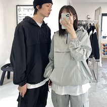 M-3XL 남자 여성 여름 얇은 빅사이즈 아노락 바람막이 세트