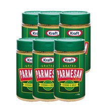 크래프트 그레이티드 파마산 치즈 250g Kraft Grated Parmesan Cheese Cannister, 6팩