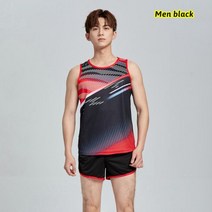 러닝복 마라톤복 전문 트랙 수트 러닝 세트 육상 의류 레이싱 유니폼 레이스 워크 마라톤 및 필드 스포츠웨어 남녀 공용, Asian Size 3XL, Black - Men Thanks