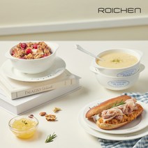 로이첸 레터링 도자기 요거트볼 시리얼볼 스프그릇, 요거트볼 블루
