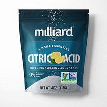 Milliard Citric Acid 4 Ounce - 100% Pure Food Grade NON-GMO Project VERIFIED, 1