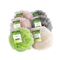 EcoTools 100% 재활용 섬세한 각질 제거 목욕 스펀지 샤워 및 목욕용 바디 스크러버 클리닝 루파 - 다양한 색상 그린 화이트 핑크 그레이 (6개 팩) - 남성 및, 6개, 1개