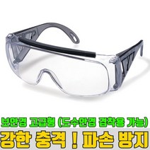 스마트한농부 농약살포 눈 각막 보호안경 방역 고글 보안경 산업용 도수안경 겸착용 모델, 1개
