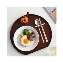 [바보사랑]우드 트레이 나무 티 옻칠 쟁반, 브라운