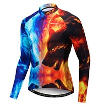 자전거 스페셜라이즈드 Weimostar남성용 3D 사이클링 저지 긴 소매 사이클 의류 라이온 빠른 건조 MTB 재킷 상의 146728, Model 6_L