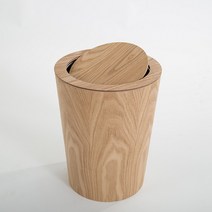 븍유럽 우드 휴지통 원형 인테리어 나무 쓰레기통 원목, 베이지