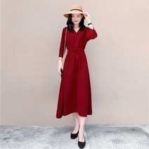 봄 옷 신상품 슬림 핏 쉬폰 원피스 빈티지 프렌치 스타일 블랙 롱 스커트 오드리 헵번이 있었다 changqun