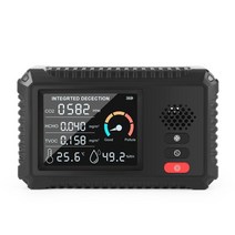 방사능측정기 라돈 세슘 식품 방사능 측정 가정용 휴대용 co2 meter 디지털 온도 습도 테스터 이산화탄소 tvoc hcho detector air quality co2, 검은색
