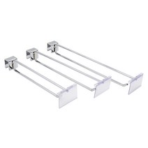 위드금창 각파이프20X30 이중후크 크롬벽선반 가격표시 각후크, 크롬 100mm