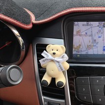 이온캔들 배꼽 곰돌이 차량용 석고방향제, 그레이, 러브스펠