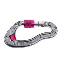 암벽 등반 Rappelling 엔지니어링 장비 공중 작업을위한 25KN 튼튼한 나사 잠그는 카라비너, Silver Red, CHINA