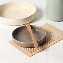 쁠라 마카롱 파스텔 도자기 굽부 접시 찬기 로우볼, 로우볼 17cm 1p, 얼그레이