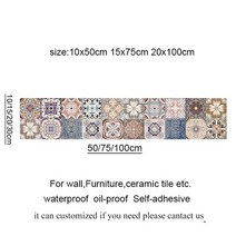 화장실벽보드 욕실셀프리모델링 욕실벽보드 인조대리석타일 타일붙이기 접착식 화장실 욕실 주방 벽보드 타일 셀프morocco self adhesive 모자이크 스티커 방수 벽 스티커, 2, 10x50cm