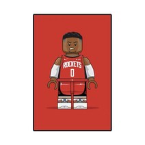 조수 브랜드 LEGO 인형 장식 그림 NBA 스타 멋진 침대 옆 그림 거실 전기 상자 소파 배경 벽화, 6개 모델, 70*100 25mm 천 필름