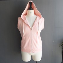 셀럽당 봄가을 여성복 순색 후드 조끼 면 집업 슬림 빅사이즈C04433