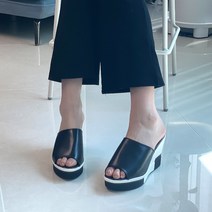 폭신 여성 베이직 토오픈 통굽 샌들 슬리퍼 bt009