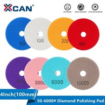 연마기 XCAN 연마 패드 4 인치 100mm 다이아몬드 건식/습식 샌딩 그라인딩 디스크 50-6000 그릿 타일 대리석 화강암 세라믹 도구, [02] 100Grit, [01] 4 Inch