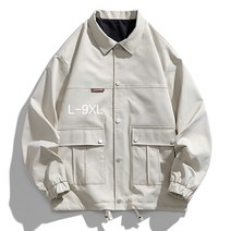 쥬엔리치 L-9XL 남자 빅사이즈 자켓 카라 넥 점퍼 남성 작업복 봄 가을 잠바