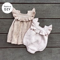 야나 [DIY패키지][니팅 포 올리브] 코튼 메리노 러플 롬퍼 & 드레스(+인쇄도안) 니팅포올리브 아기옷뜨기 유아옷만들기 대바늘뜨개 diy키트 대바늘 뜨개질, 코튼 메리노 6볼, 다크 오커