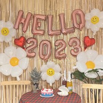 꽃길만걸어요 해피뉴이어 송년회 파티풍선 데이지헬로2023, A_데이지헬로2023(실버)