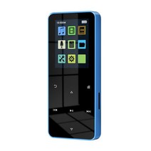 1.8 인치 MP3 MP4 음악 플레이어 터치 스크린 블루투스 5.0 Hifi 워크맨 FM 라디오 알람 시계 보수계 전자, 파란_With 32G Card