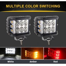 오토바이 싸이키 LED 안개등 3가지 색상 12V~30V 경광등 파박이 스트로브 중장비 전동킥보드 지게차 방수, 블루레드(낱개1개), 1개