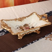 Gold line 북유럽 빈티지 엔틱 예쁜 골드라인 꽃무늬 디저트 접시 그릇 3종, B