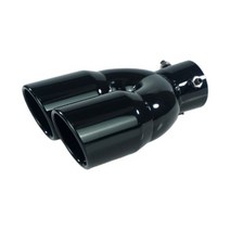 가변배기 머플러팁 자동차배기튜닝 소리박 OYOTE 범용 자동차 63mm 입구 직경 76mm 출구 이중 배럴 후면 배기 팁 테일 파이프 머플러 스테인레스 스틸, BK스트레이트