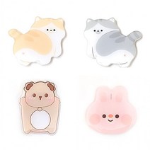 고양이 토끼 강아지 동물 아크릴 그립톡 스마트 링 톡 팝 휴대폰 핸드폰 거치대, 1