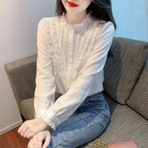수입의류 프릴 공주풍 하객 세미정장 오피스룩 데이트룩 블라우스