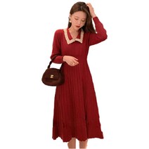 데이홀릭 레이스카라 A라인 롱 플리츠원피스