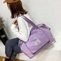 여행용 접이식 대용량 숄더백 더블백 짐가방 캠핑 빅사이즈 세컨백, 퍼플