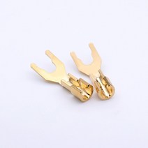 바나나 스페이드 플러그 잭 스피커 24K 금도금 무납땜 Y 포크 와이어 커넥터 신상품 도매 4 개/로트, 한개옵션0