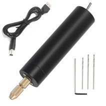 소형 USB 드릴 DC 5V 용 3PC 비트 및 L 핀을 갖춘 핸드 헬드 마이크로 USB 드릴, 로즈 레드