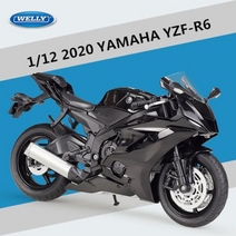 1:12 야마하 yzf-r6 레이싱 오토바이 모델 높은 시뮬레이션 금속 거리 오토바이 모델 컬렉션 장난감 선물, 검은 색