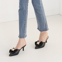 니나스파리 스퀘어큐빅 리본장식 5cm 뮬