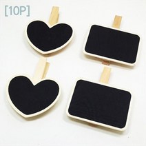 10P POP 집게 미니칠판 가격표 화분팻말 꽂이 관공서 게시판 문구 알림 메모 귀여운 광고 매장, 1개, 사각형 10P