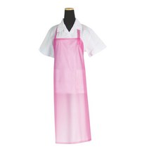에이앤지 우레탄 H형 앞치마 중, 1개, 반투명 핑크