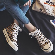 에스비피 여성스니커즈 여성운동화 레오파드 호피 무늬 스니커즈 캔버스화 여성 여자 운동화 기본 하이탑 신발 SBP2W8M0S2K9