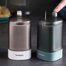 토탈언니네 원터치 자동 이쑤시개 통 디스펜서 케이스, 화이트