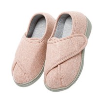 따뜻한 사계절 슬리퍼 당뇨 신발 면 발볼 넓은 편한 신발 실내화 푹신한, 핑크