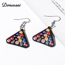 당구공 4구 미니 3구 그립톡 pba donarsei 귀여운 다채로운 당구 아크릴 드롭 귀걸이 여성용 creative billiard ball dangle 귀걸이 선물 53, 당구 귀걸이