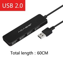 노트북 랩탑 멀티 허브 Acasis USB 허브 3.0 멀티 USB 분배기 4 USB 포트 3.0 2.0 레노버 Xiaomi 맥북 프로 PC 허브 USB 3 0 확장기 USB 전원 어댑터, 02 USB 2.0 60CM