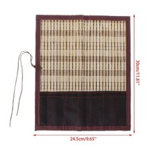 붓걸이 붓거치대 서예페인팅 브러쉬 홀더 대나무 롤링 가방 캘리그라피 펜 케이스 커튼 팩 미술 용품, 한개옵션0, 한개옵션0