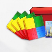 위dhns_(가베가족)KS1312 큰솔 칼라카프라400pcs 예제집 가방 원목쌓기 놀이 선물용 나무블록 블럭 아동판자 세트 교구 판자쌓기♥dhn, ♥happynesss