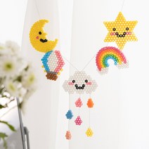 율아트 날씨 컬러 펄러 비즈 가랜드 만들기 세트 유아 DIY 재료 키트
