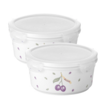 코렐코디네이츠 플럼 도자기 원형찬통 대 820ml, 4개, 단품